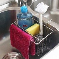 Stainless Steel Large Capacity Hanging Sink Caddy Organizer Sponge Holder Rack for Kitchen